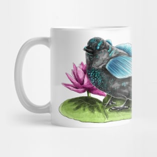 Magical water sparrow on lily pad Mug